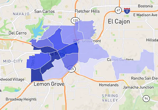 La Mesa neighborhood safety map