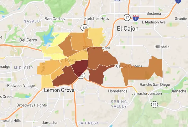 La Mesa property value map