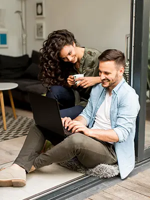 couple looking at computer together