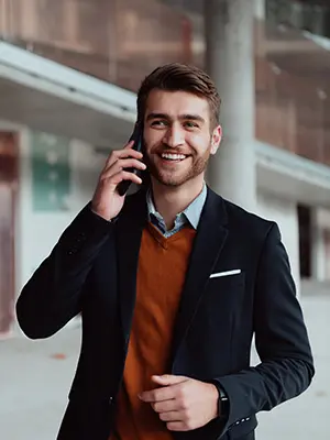 man on phone
